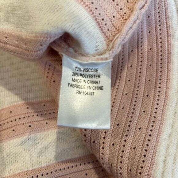 Milly Pink White Cutout Mermaid Dress Stretch Knit Sleeveless Zip Back Medium - Picture 9 of 14